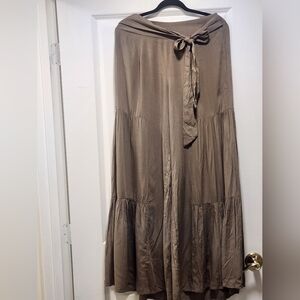 🆕 NWT ee:some Olive Tiered Boho Wide Leg Palazzo Pants